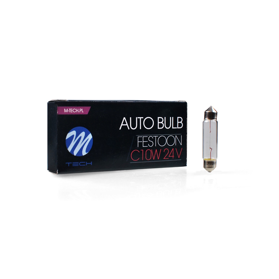 Λαμπακια Πλαφονιερας 10W 24V SV8,5 41MM Standard Αλογονου 10τεμ. M-TECH - Thumbnail 3