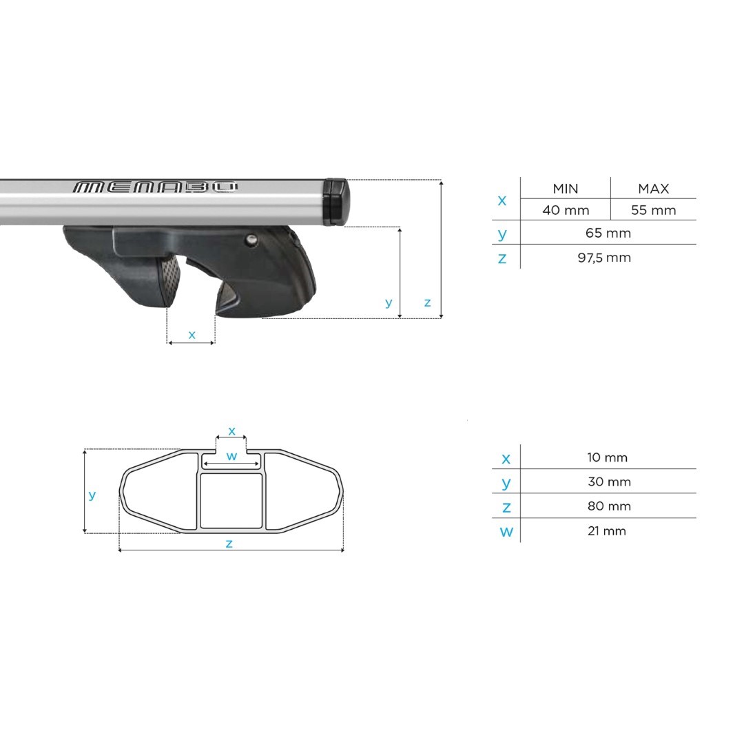 Μπαρες Οροφης Αλουμινιου Jackson Xl Silver 135 Cm Σε Ασημι Χρωμα Για Οροφη Με Raised Rails MENABO - 2 Τεμ. - Thumbnail 7