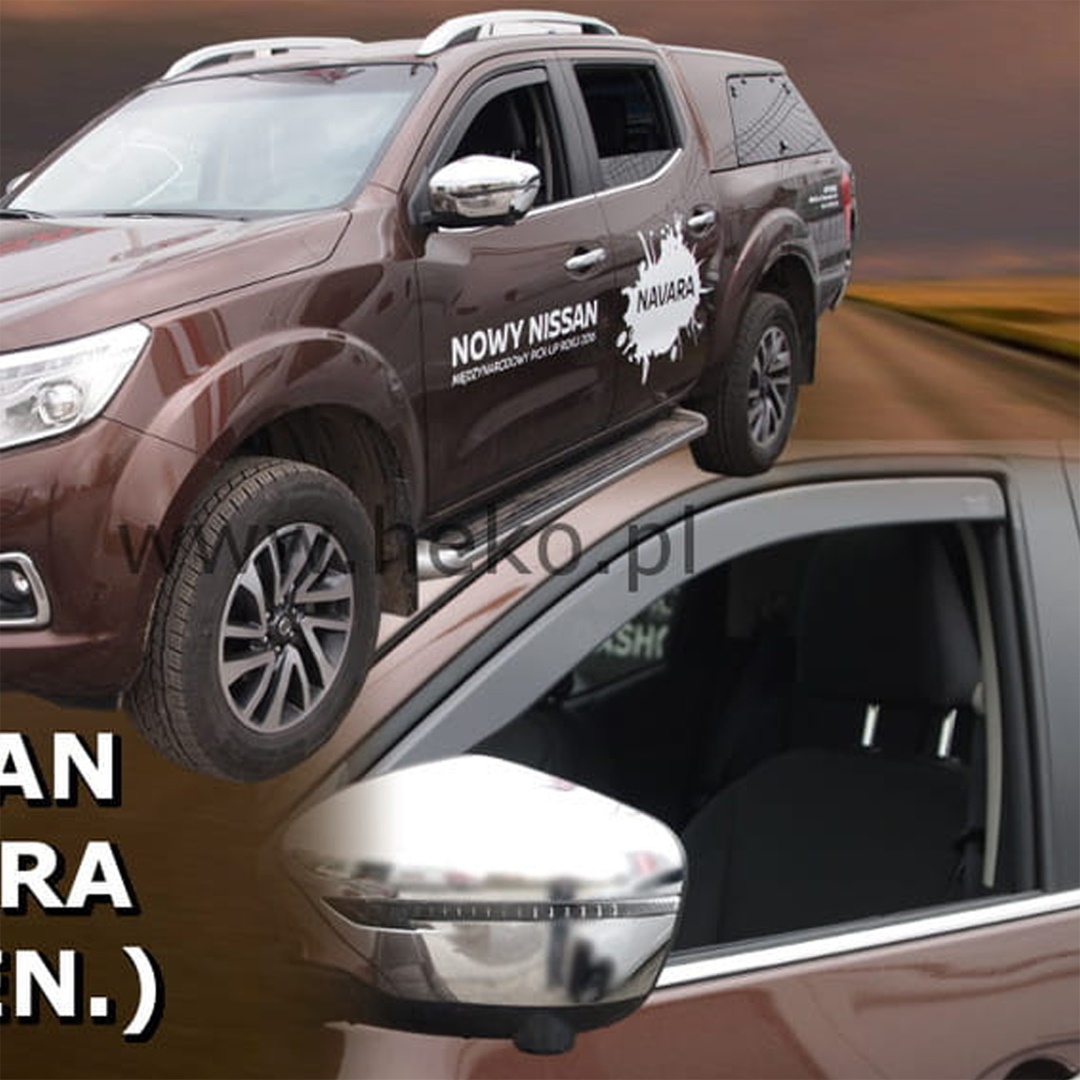 Ανεμοθραυστες Για Nissan Navara D23 4D 2014+ / NP300 2014+ Ζευγαρι Απο Ευκαμπτο Φιμε Πλαστικο HEKO - 2 Τεμ.
