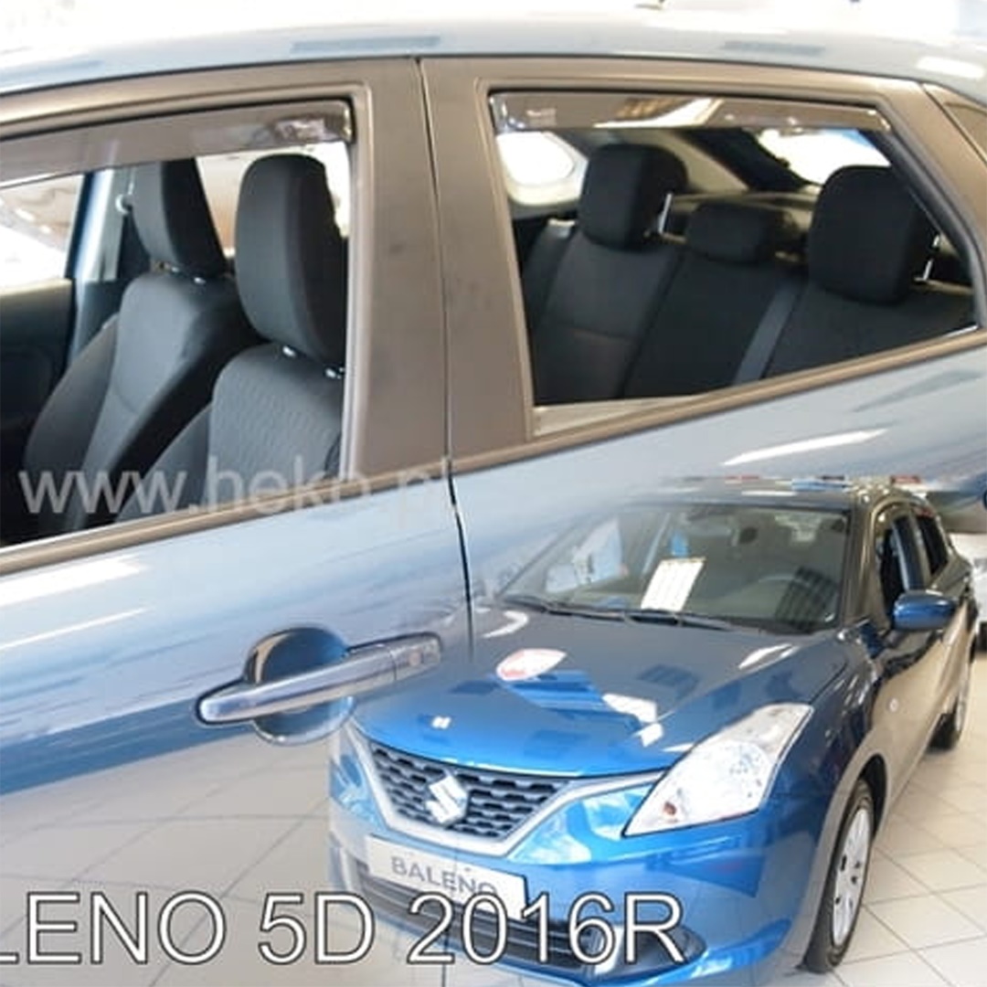 Ανεμοθραυστες Για SUZUKI Baleno 5D 2016+ Σετ Αυτοκινητου Απο Ευκαμπτο Φιμε Πλαστικο HEKO - 4 Τεμ.