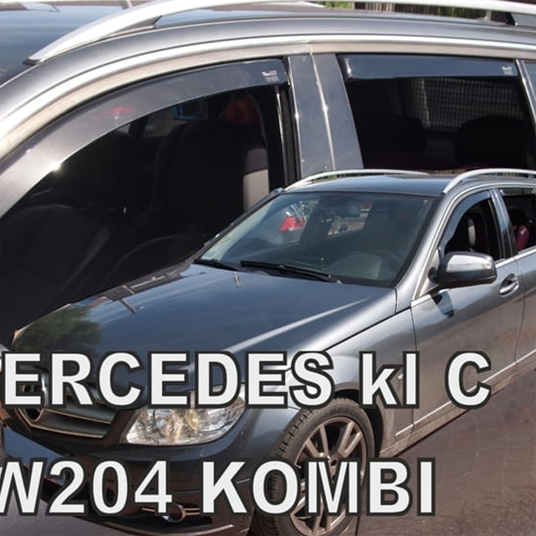 Ανεμοθραυστες Για Mercedes C-klas W204 5D S/ W 03/2007-2014 Ταξι / Combi Σετ Αυτοκινητου Απο Ευκαμπτο Φιμε Πλαστικο HEKO - 4 Τεμ.