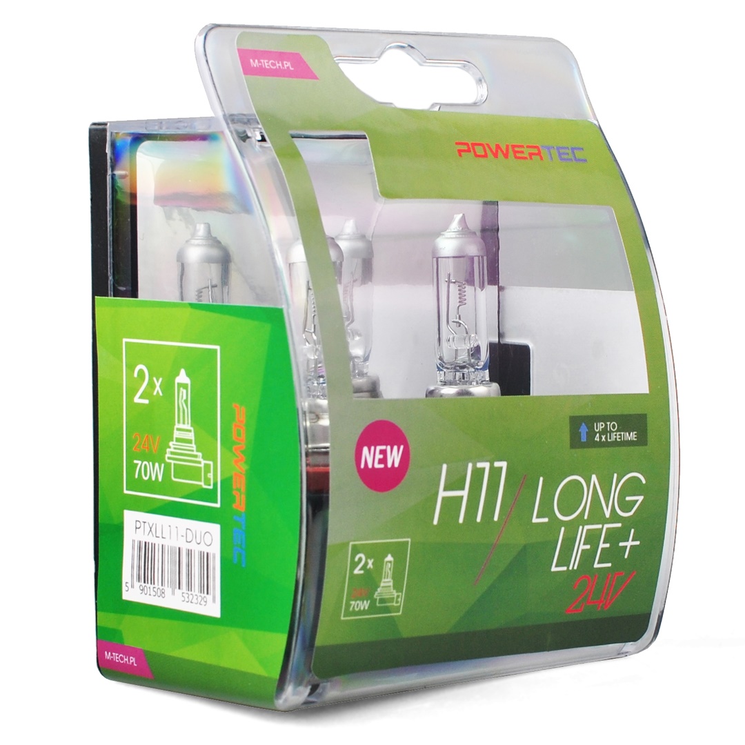 H11 24V 70W PGJ19-2 Powertec Long Life Αλογονου Blister 2τεμ. M-TECH