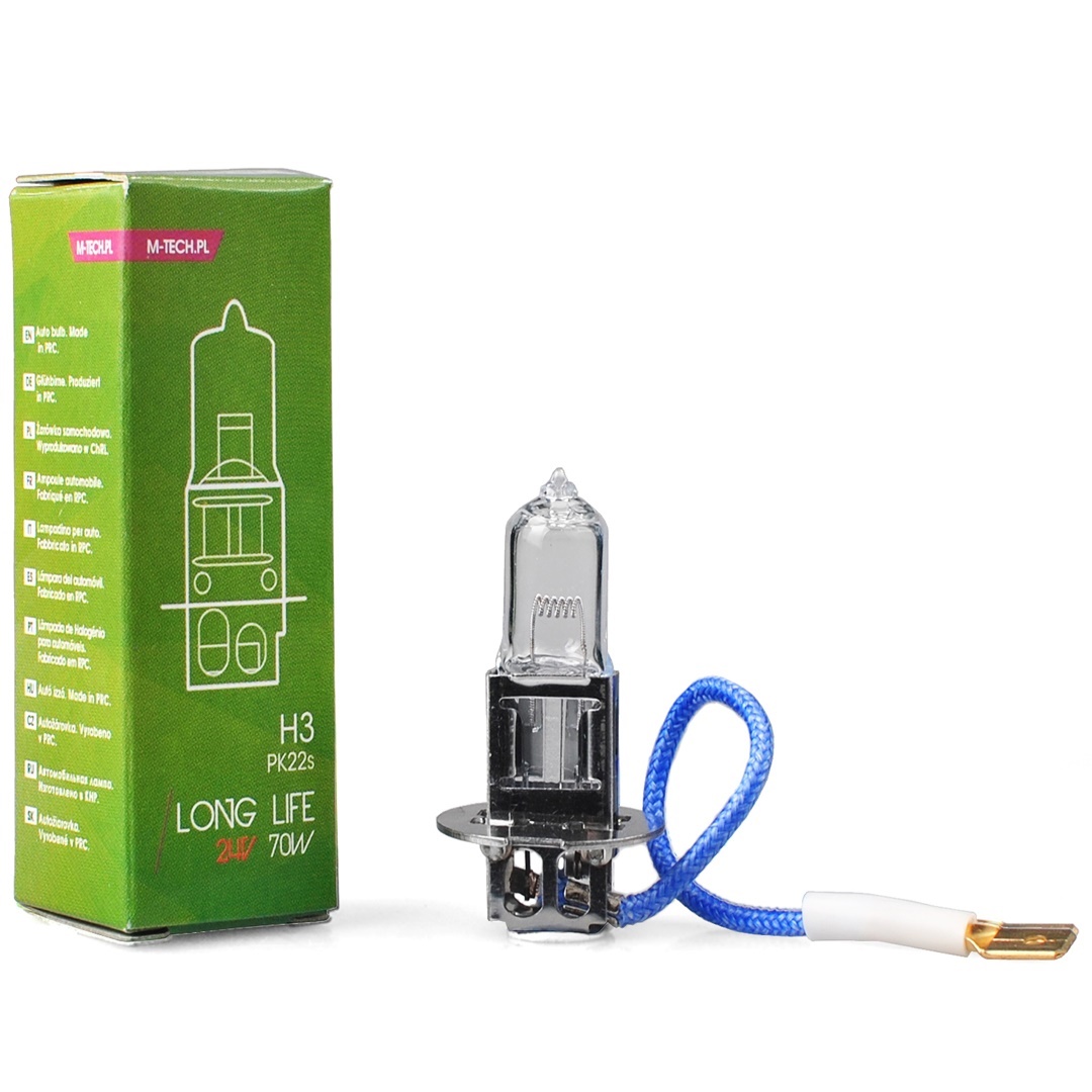 H3 24V 70W PK22S Powertec Long Life Αλογονου 1τεμ. Κουτι M-TECH - Thumbnail 2