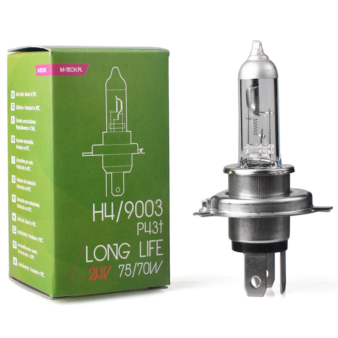 H4 24V 75/70W P43T Powertec Long Life Αλογονου 1τεμ. Κουτι M-TECH - Thumbnail 2