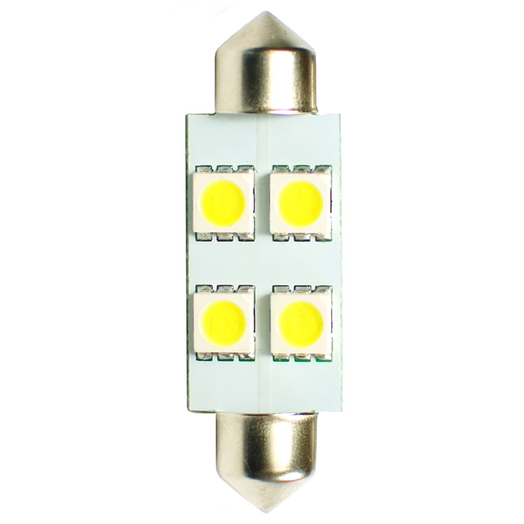 Λαμπακια Πλαφονιερας C5W/C10W 12V 1,36W SV8,5 36MM LED 4XSMD5050 Λευκο 1τεμ. M-TECH
