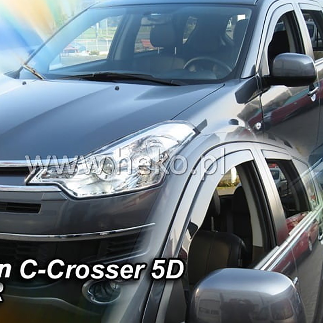 Ανεμοθραυστες Για Citroen C-crosser 5D 2007-2012 / Peugeot 4007 5D 2008-2012 Ζευγαρι Απο Ευκαμπτο Φιμε Πλαστικο HEKO - 2 Τεμ.