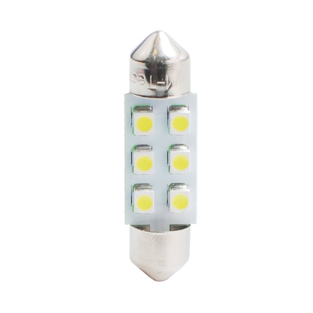 Λαμπακια Πλαφονιερας C5W/C10W 12V 0,48W SV8,5 36MM LED 6XSMD3528 Κιτρινο Blister 2τεμ. M-TECH