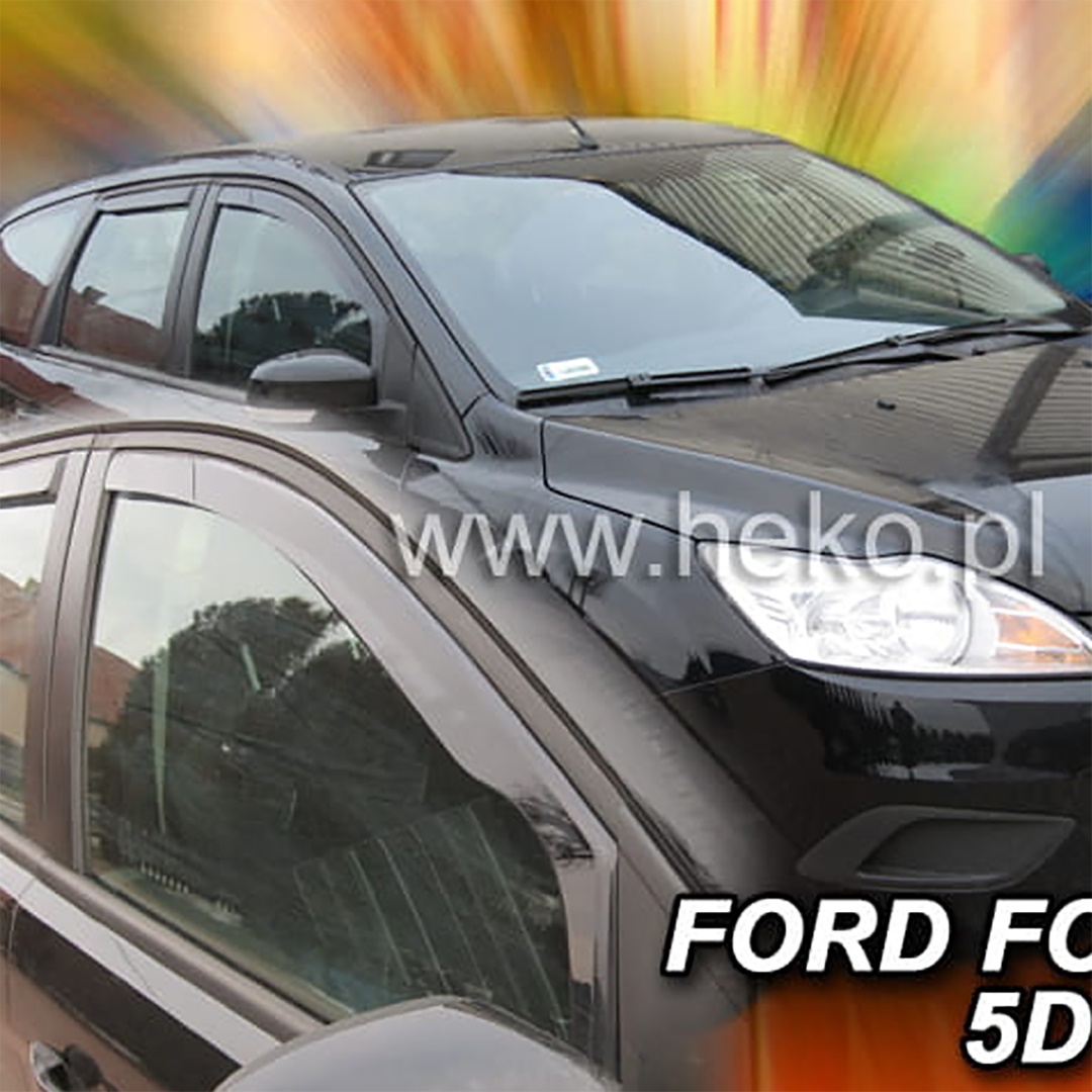 Ανεμοθραυστες Για Ford Focus MK2 4D/5D 2005-2011 Ζευγαρι Απο Ευκαμπτο Φιμε Πλαστικο HEKO - 2 Τεμ.