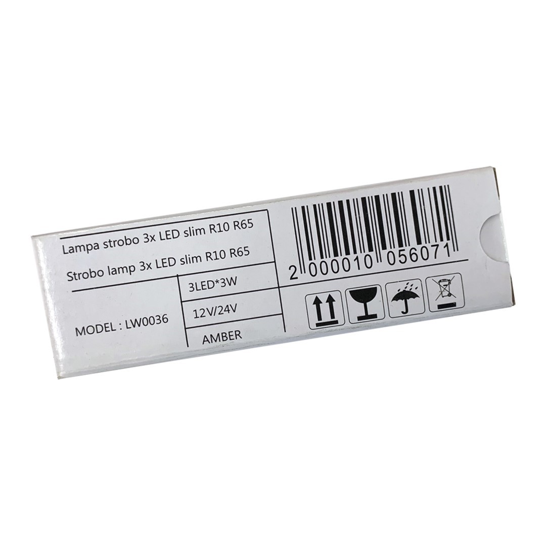 AMIO - Στρομπο 12/24V 8X3X0,9CM Πορτοκαλι 3LED 9W (3X3W) R65 R10 - 1 Τεμ. (02297/AM) - Thumbnail 4