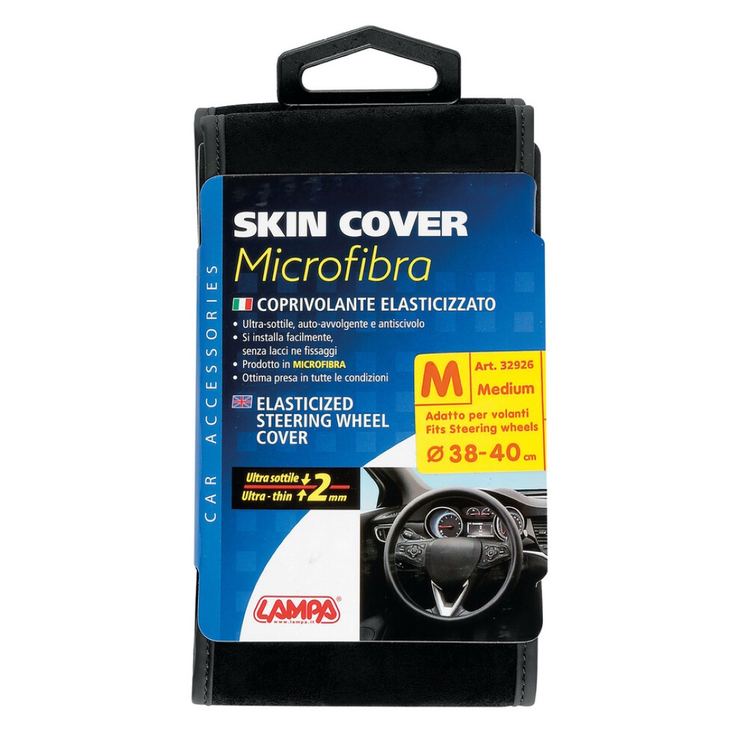 LAMPA Κάλυμμα Τιμονιού Αυτοκινήτου Skin-cover 38-40εκ. Ελαστικό Άοσμο Μικροϊνών Μαύρο 1-τεμ. (L3292.6) - Thumbnail 2