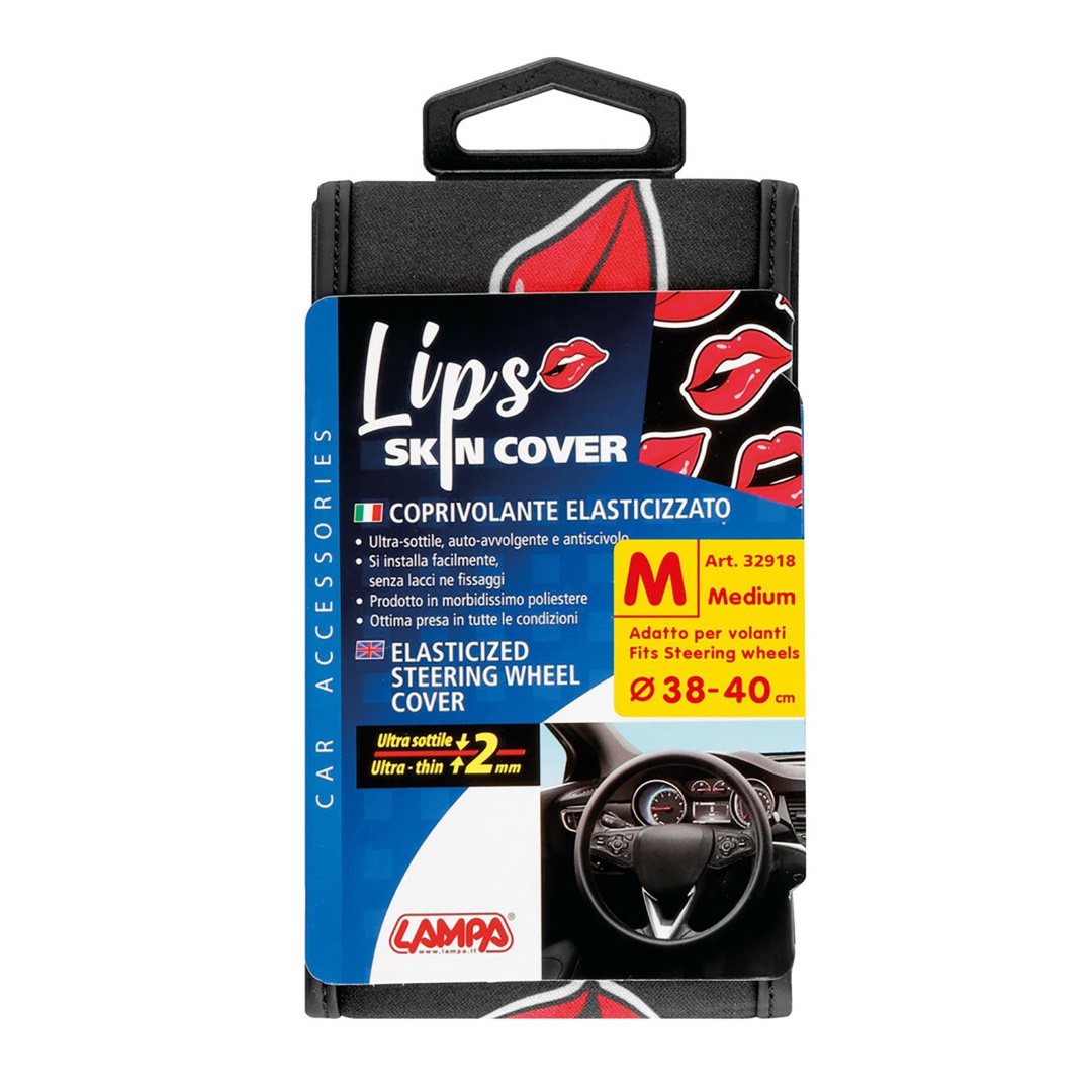 Καλυμμα Τιμονιου Skin-cover Lips-labbra (χειλη) 38/40CM (m) Μαυρο Ελαστικο Πολυεστερικο 2MM Παχος - Thumbnail 3