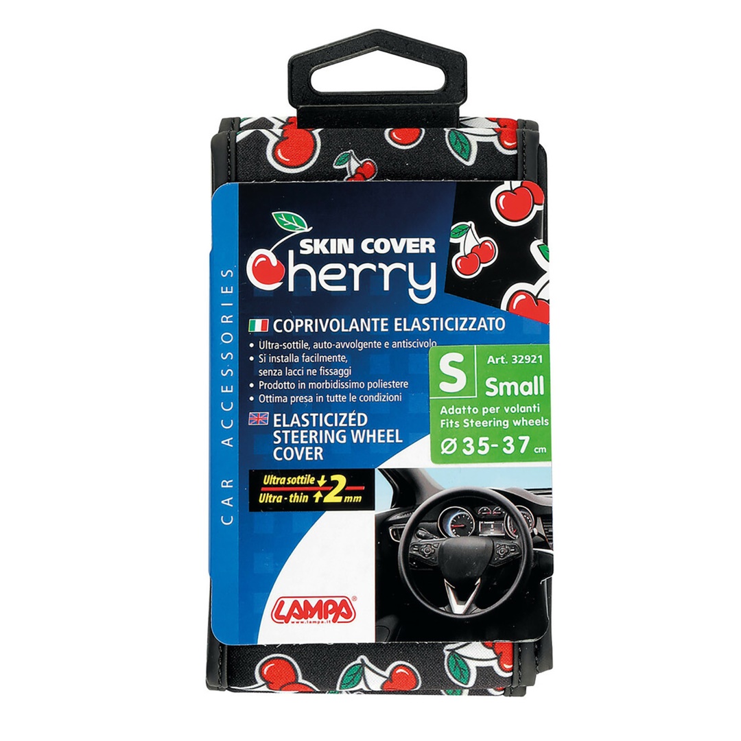 Καλυμμα Τιμονιου Skin-cover Cherry-ciliege(κερασια) 35/37CM(S) Μαυρο Ελαστικο Πολυεστερικο 2MM Παχος - Thumbnail 3