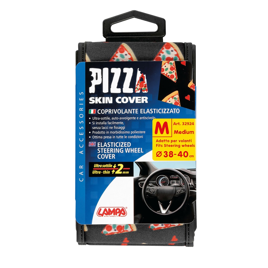 Καλυμμα Τιμονιου Skin-cover Pizza (πιτσα) 38/40CM (m) Μαυρο Ελαστικο Πολυεστερικο 2MM Παχος - Thumbnail 3