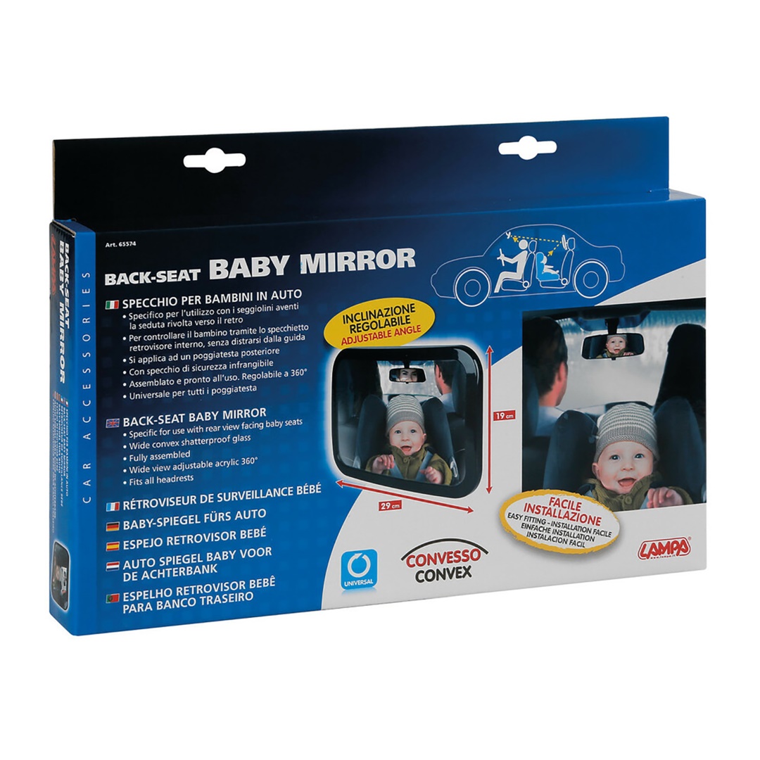 Καθρεπτης Για Προσκεφαλο Καθισματος Back-seat Baby Mirror Κυρτος 290X190MM - Thumbnail 12