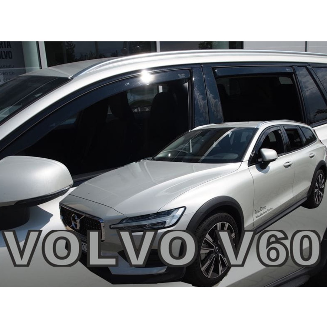 Ανεμοθραυστες Για Volvo V60 5D 2018+ Σετ Αυτοκινητου Απο Ευκαμπτο Φιμε Πλαστικο HEKO - 4 Τεμ.