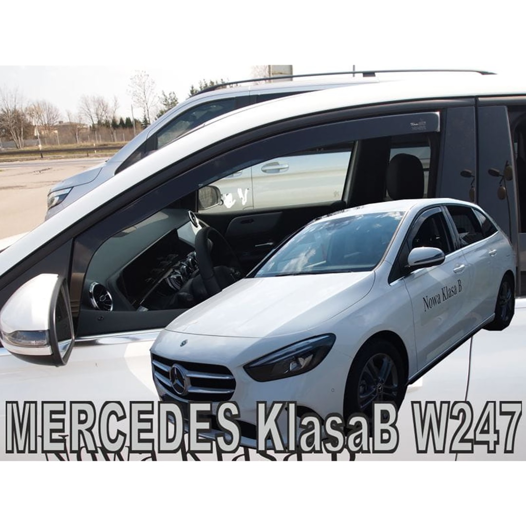 Ανεμοθραυστες Για Mercedes B-klas W247 5D 2019+ Ζευγαρι Απο Ευκαμπτο Φιμε Πλαστικο HEKO - 2 Τεμ.