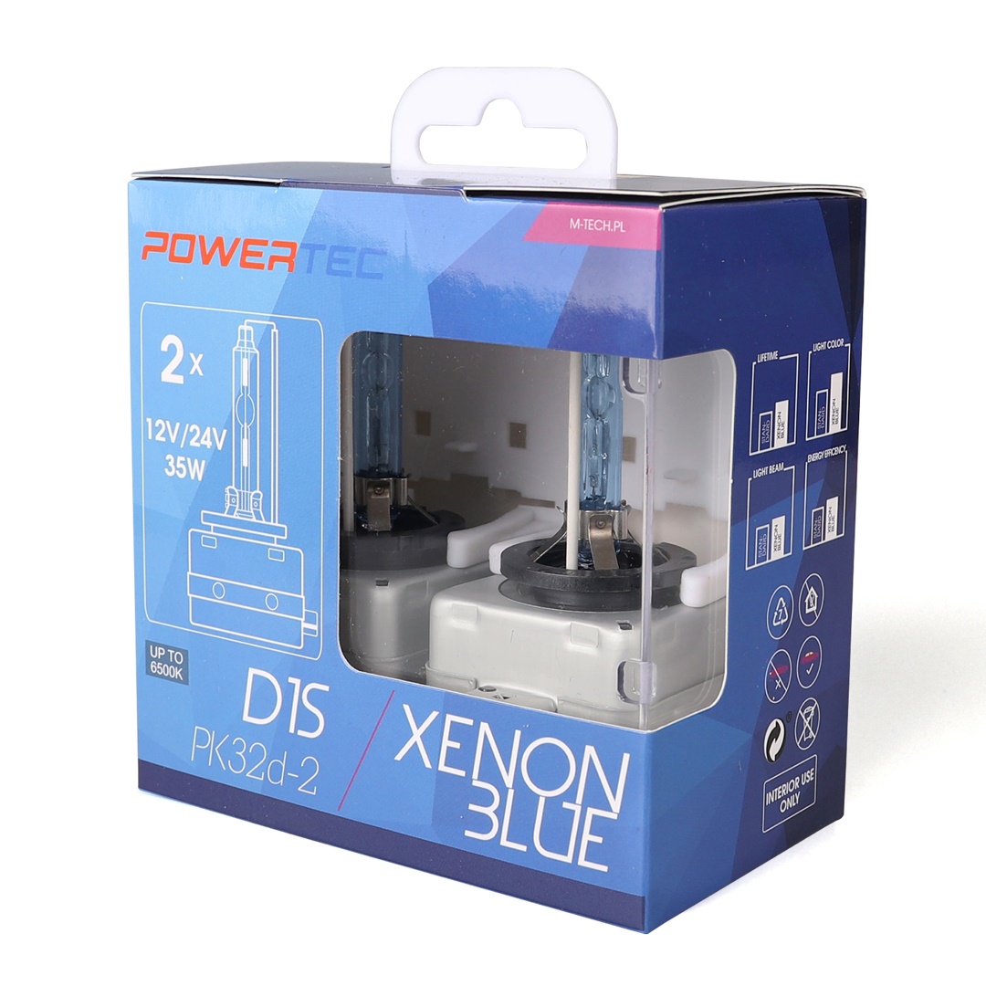 D1S 12V 35W PK32D-2 6.500K Powertec Xenon Blue 2τεμ. M-TECH - Thumbnail 2