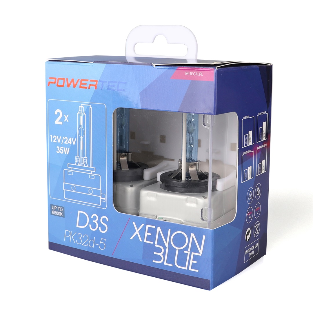 D3S 12V 35W PK32D-5 6.500K Powertec Xenon Blue 2τεμ. M-TECH - Thumbnail 2