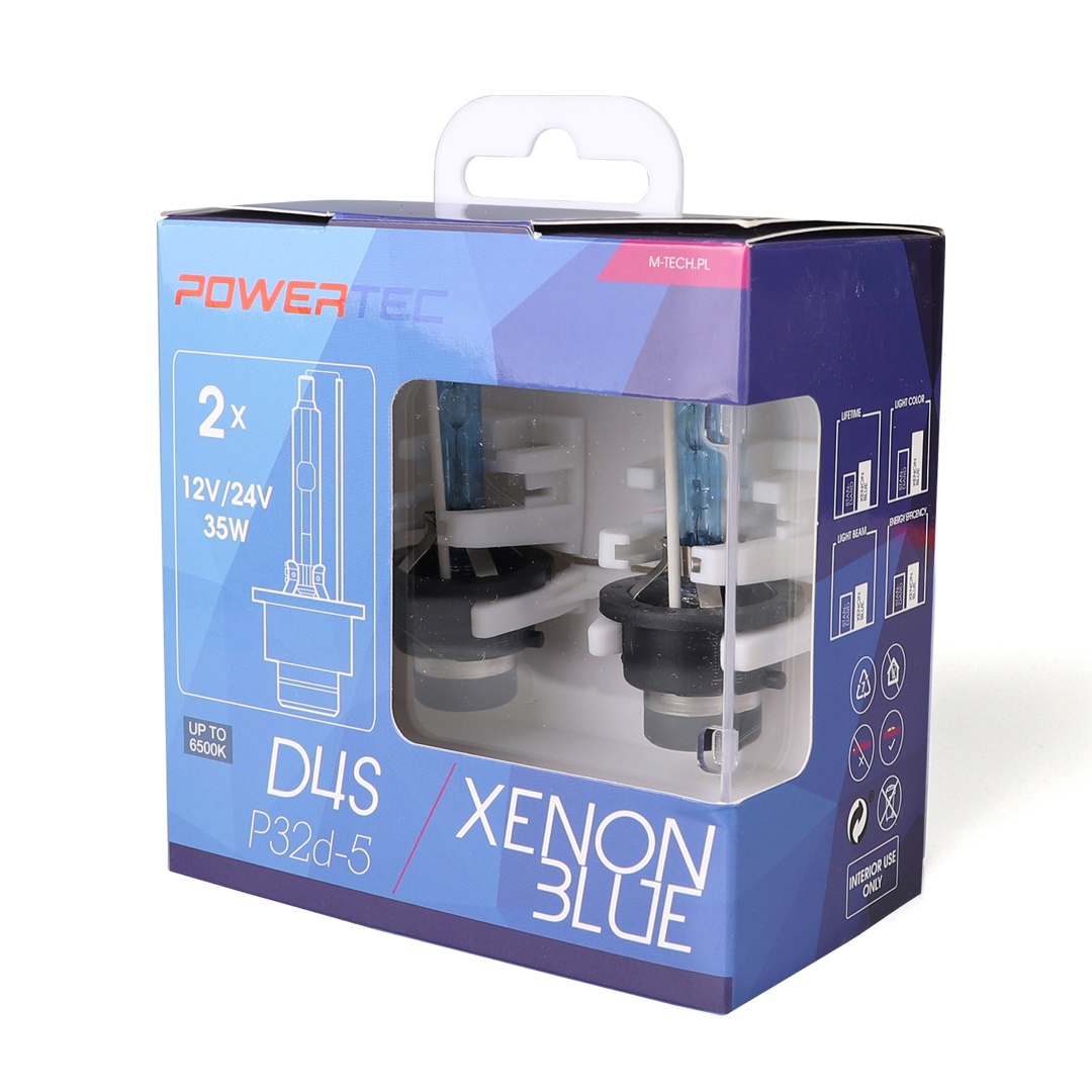D4S 12V 35W P32D-5 6.500K Powertec Xenon Blue 2τεμ. M-TECH - Thumbnail 2