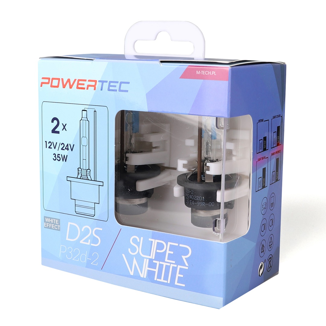 D2S 12V 34W P32D-2 5.000K Powertec Super White 2τεμ. M-TECH - Thumbnail 2