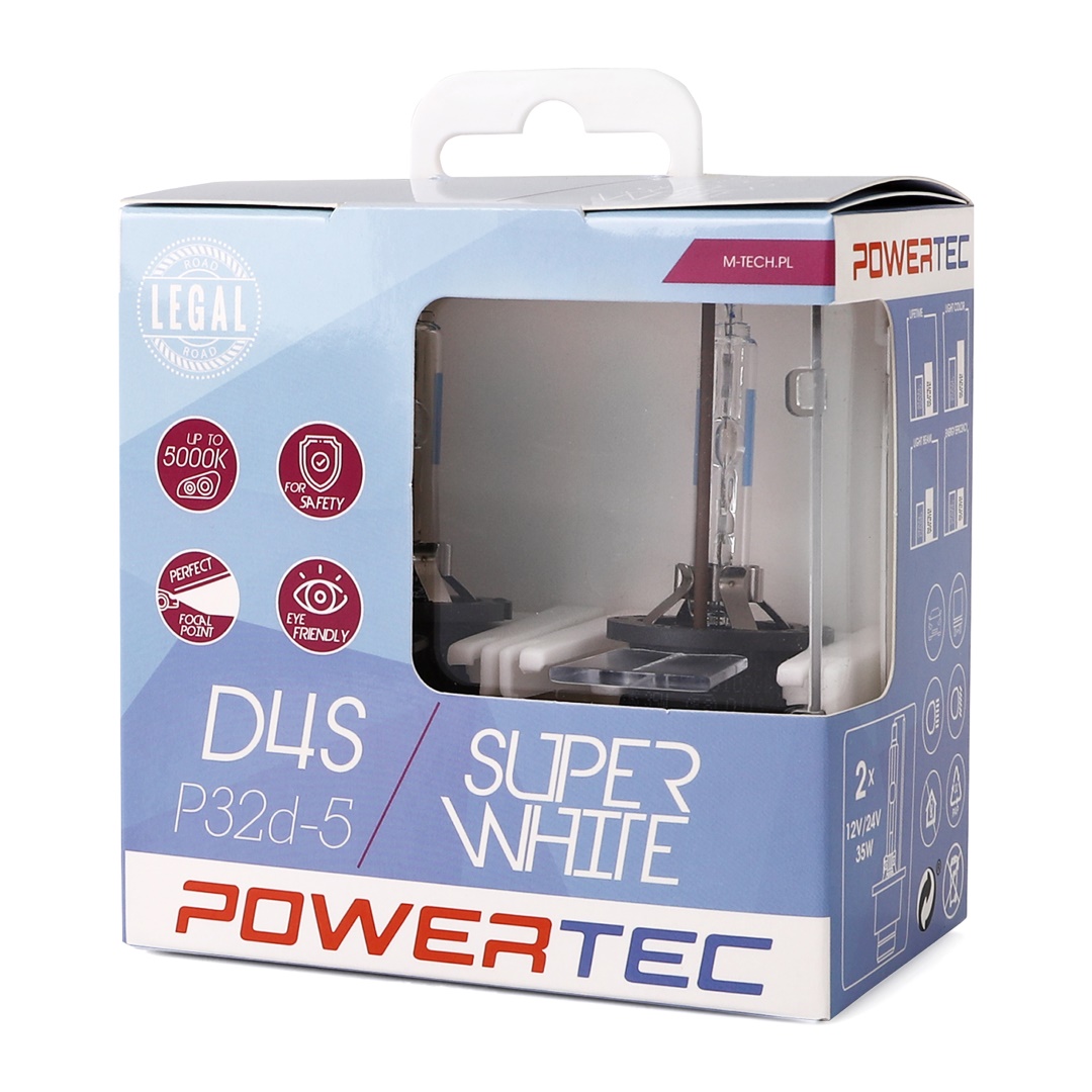 D4S 12V 34W PK32D-5 5.000K Powertec Super White 2τεμ. M-TECH - Thumbnail 2