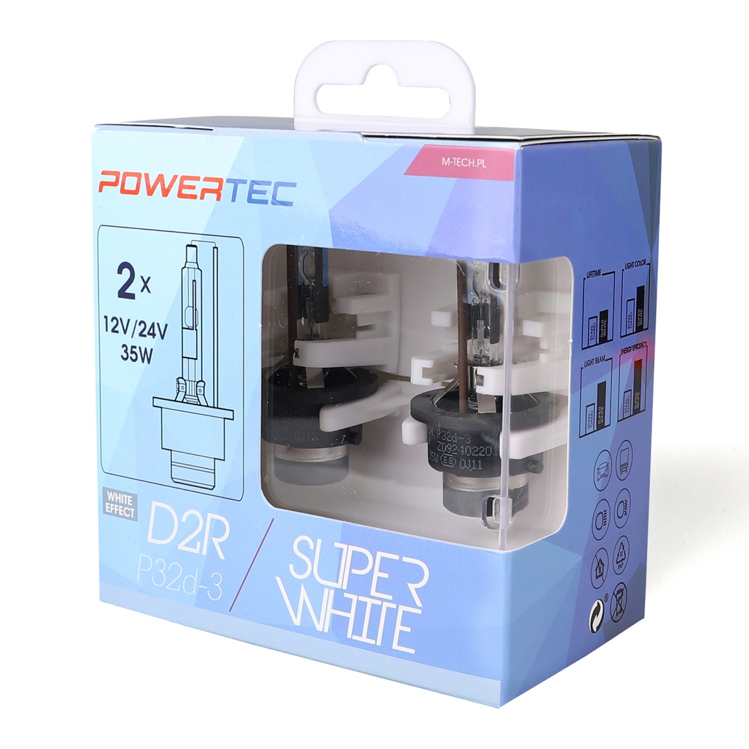 D2R 12V 34W P32D-3 5.000K Powertec Super White 2τεμ. M-TECH - Thumbnail 2