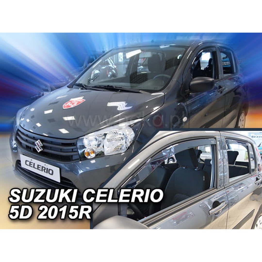 Ανεμοθραυστες Για SUZUKI Celerio 5D 2015+ Σετ Αυτοκινητου Απο Ευκαμπτο Φιμε Πλαστικο HEKO - 4 Τεμ.