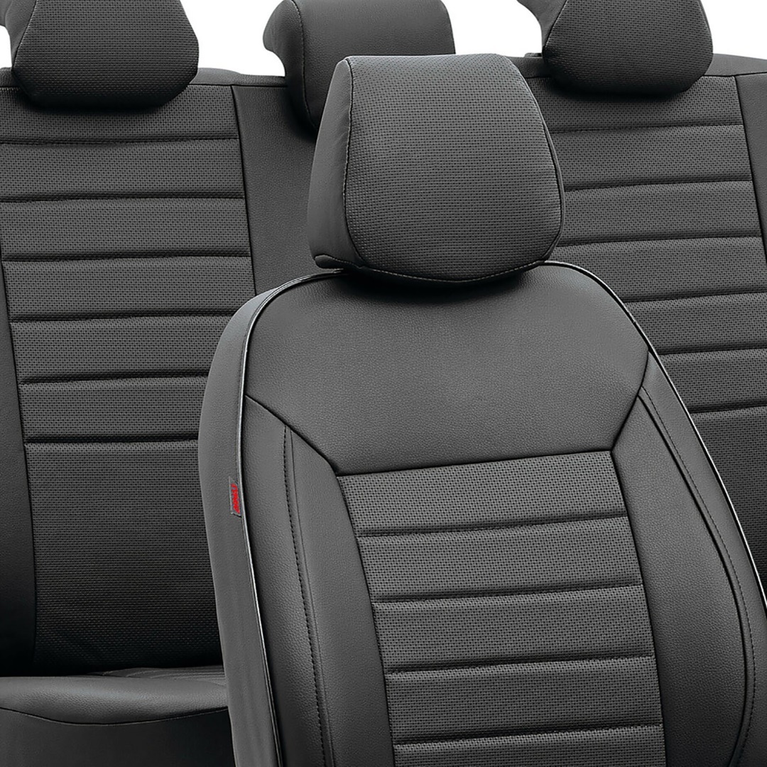 Καλυμματα Καθισματων Luxury Leatherette Δερματινη Αφρωδες Μαυρο -4 Τεμ - Thumbnail 2