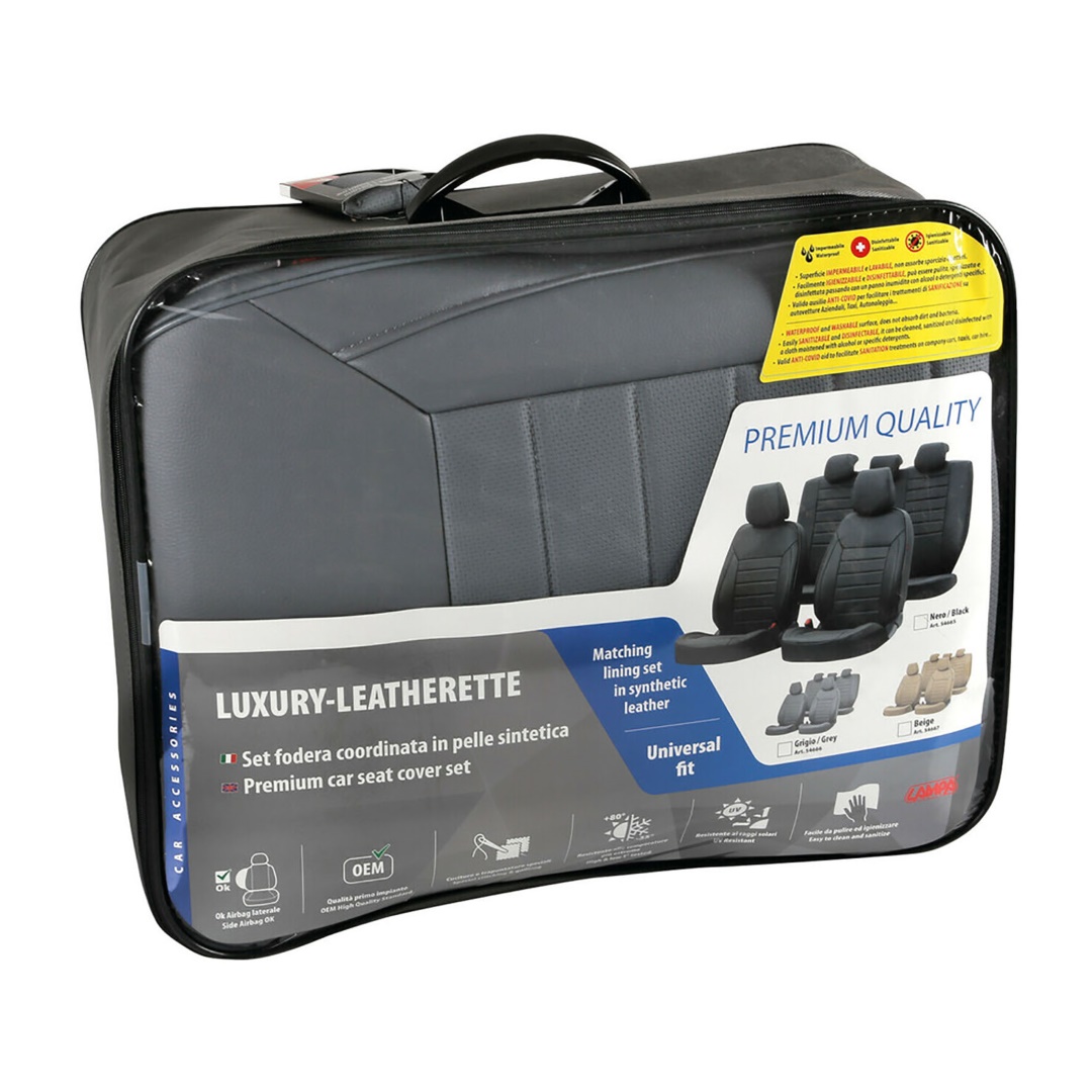 Καλυμματα Καθισματων Luxury Leatherette Δερματινη Αφρωδες Γκρι - 4 Τεμ. - Thumbnail 2