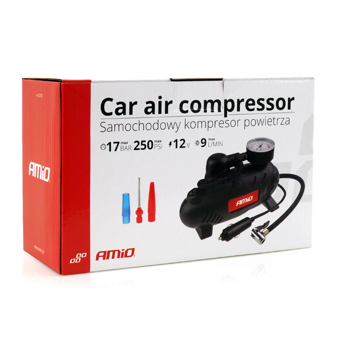 AMIO – Κομπρεσέρ Αέρα Ελαστικών Αυτοκινήτου 12V 250PSI 17BAR 9L/MIN, Φουσκώστε Τα Λάστιχά Σας Με Απόλυτη Ταχύτητα Και Σιγουριά Σε Κάθε Απρόοπτο – 1 Τεμ. (02181/AM) - Thumbnail 3