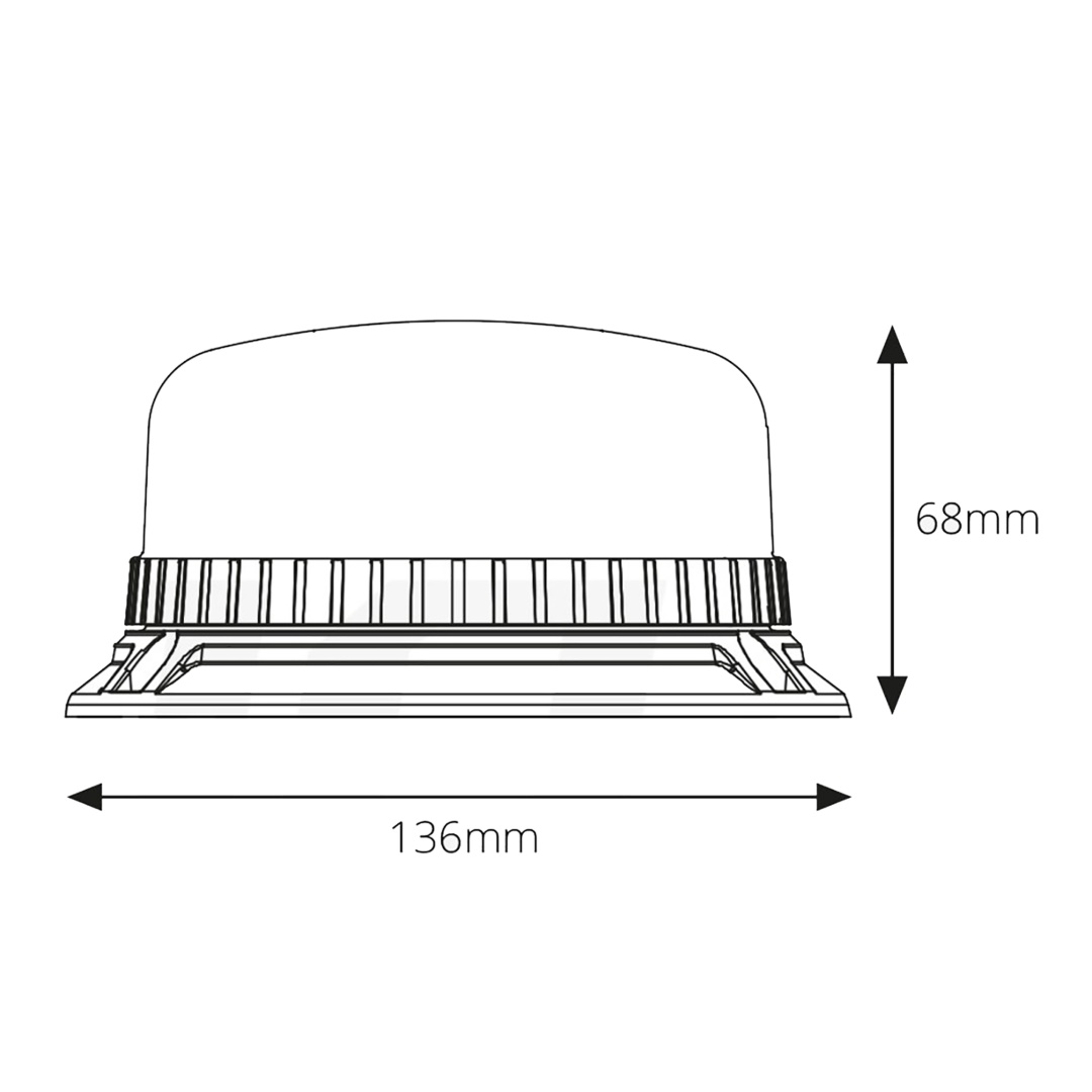 AMIO - Φαρος W03B 12V/24V 36LED Βιδωτος (3 Βιδες) Πορτοκαλι IP56 136X68MM - 1 Τεμ. (02296/AM) - Thumbnail 4