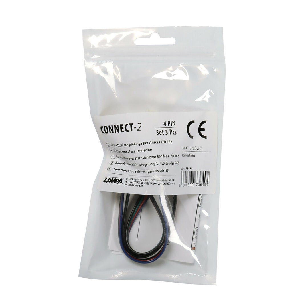 Ανταλλακτικη Φισα CONNECT-2 Με 4 Pin Για Ταινια LED Rgb 16CM 3 Τεμ. - Thumbnail 3