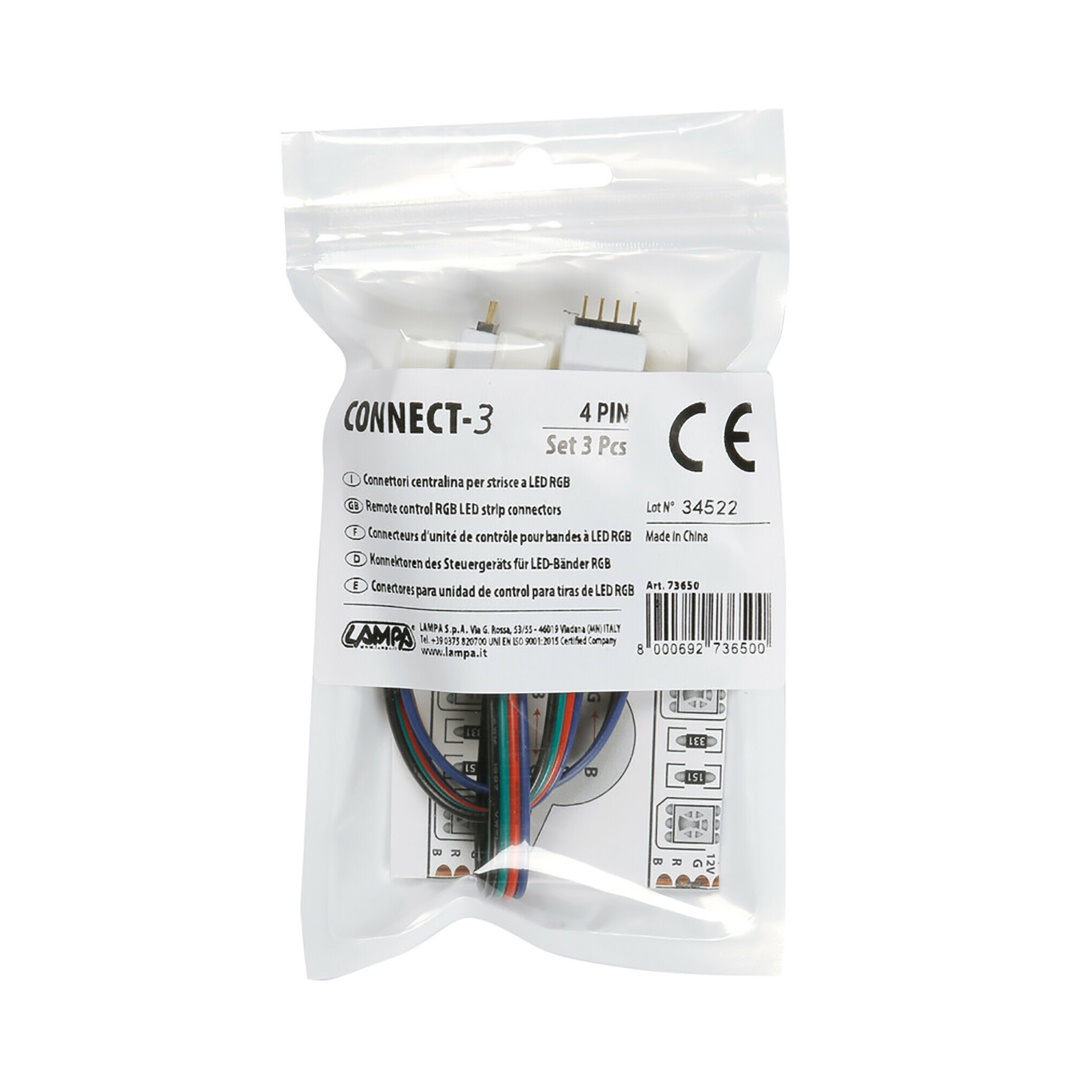 Ανταλλακτικη Φισα CONNECT-3 Με 4PIN 16 Cm Για Συνδεση Ταινιας Rgb LED Με Τηλεχειριστηριο 3 Τεμ. - Thumbnail 5