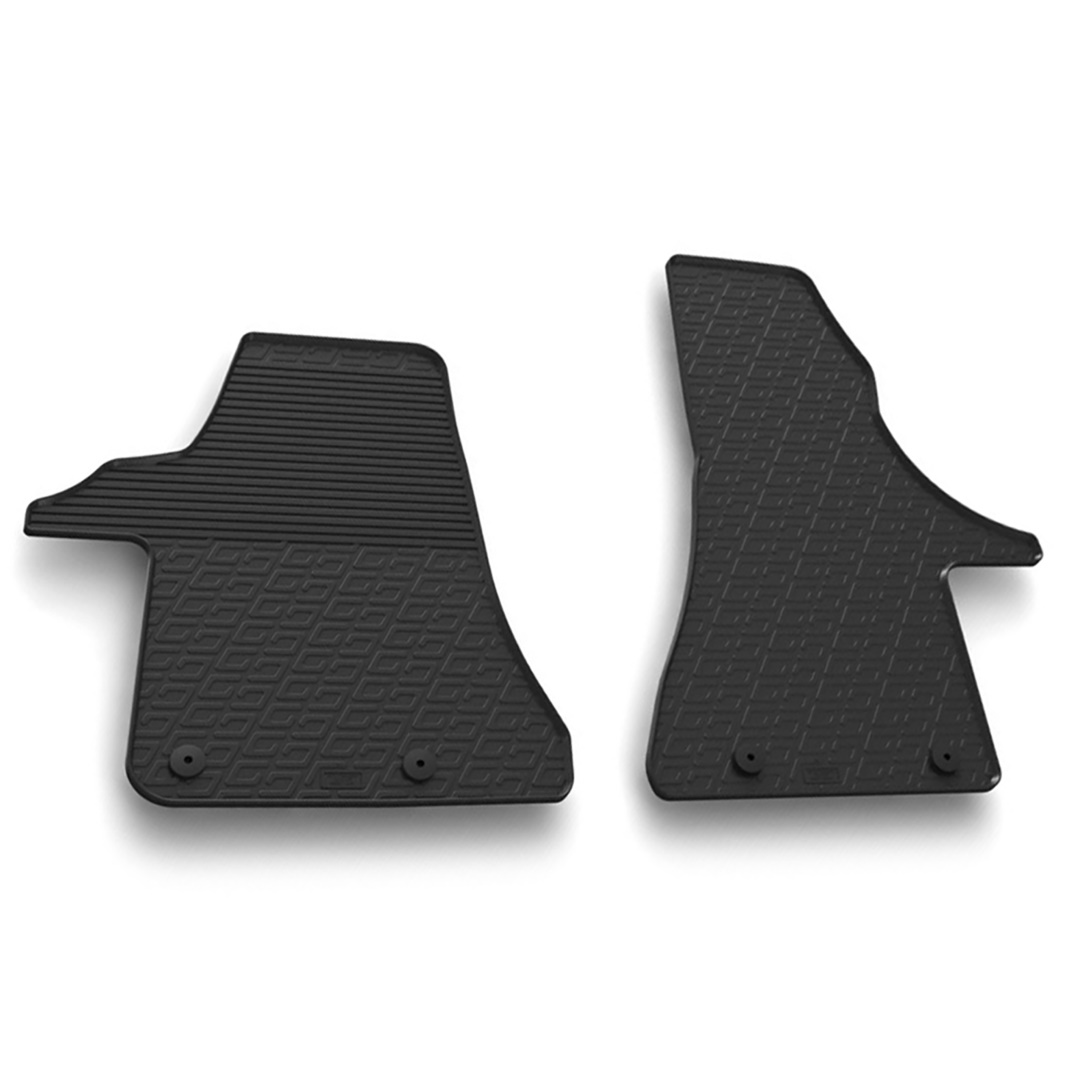 LAMPA - Πατακια Αυτοκινητου Απο Λαστιχο Για Vw Transporter T6.1 01/2020+ Σε Μαυρο Χρωμα Με Κουμπωματα - 2 Τεμ.