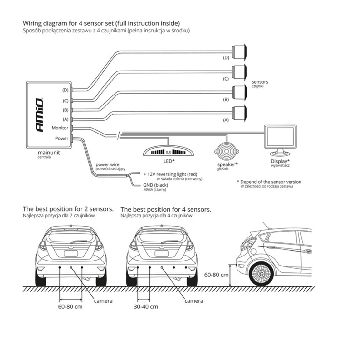 AMIO – Σύστημα Παρκαρίσματος 12V Με 4 Αισθητήρες Λευκούς 22MM & Buzzer Για Ηχητική Ειδοποίηση & Ασφαλές Παρκάρισμα – 1 Τεμ. (01568/AM) - Thumbnail 7