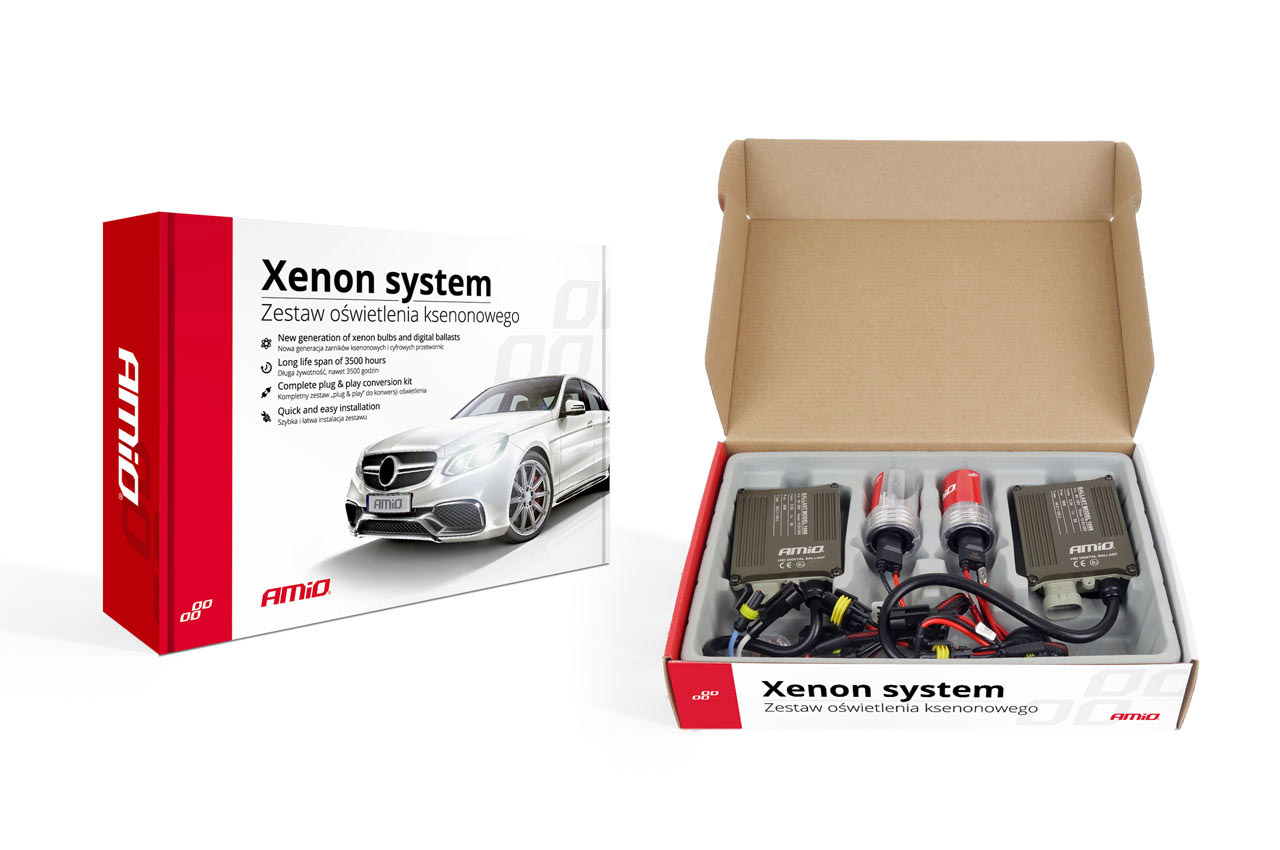 Amio - Kit Xenon H7 8000K 35W CANBUS 12/24V για έντονο ψυχρό φωτισμό δρόμου και καθαρή δέσμη χωρίς σφάλματα στο καντράν με μεγάλη διάρκεια ζωής - 1 Σετ (01796/AM)