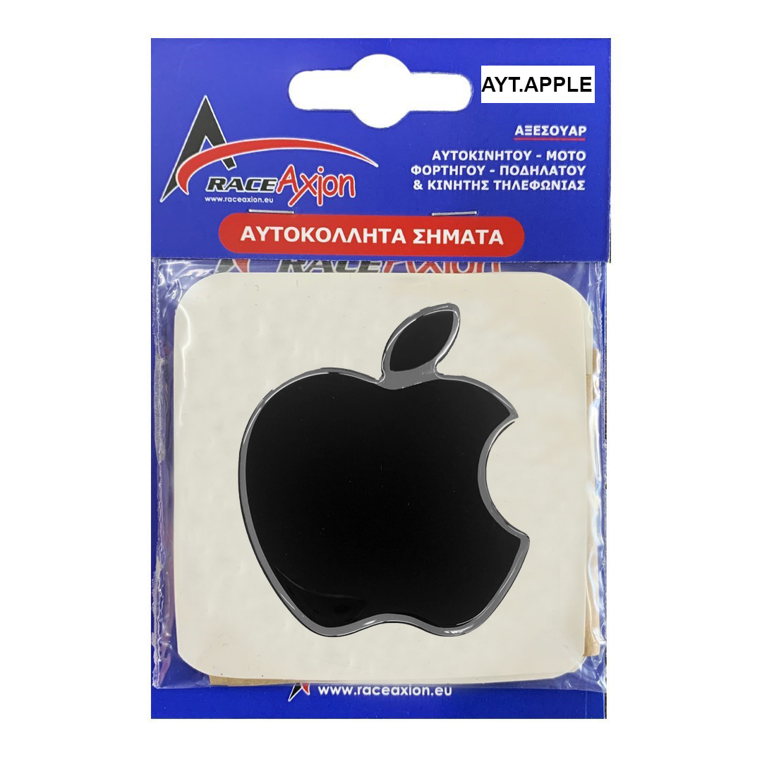 Apple Αυτοκολλητο 8,4 X 6,9 Cm Μαυρο/χρωμιο Με Επικαλυψη Εποξειδικης Ρυτινης (υγρο Γυαλι) - 1 Τεμ. - Thumbnail 2