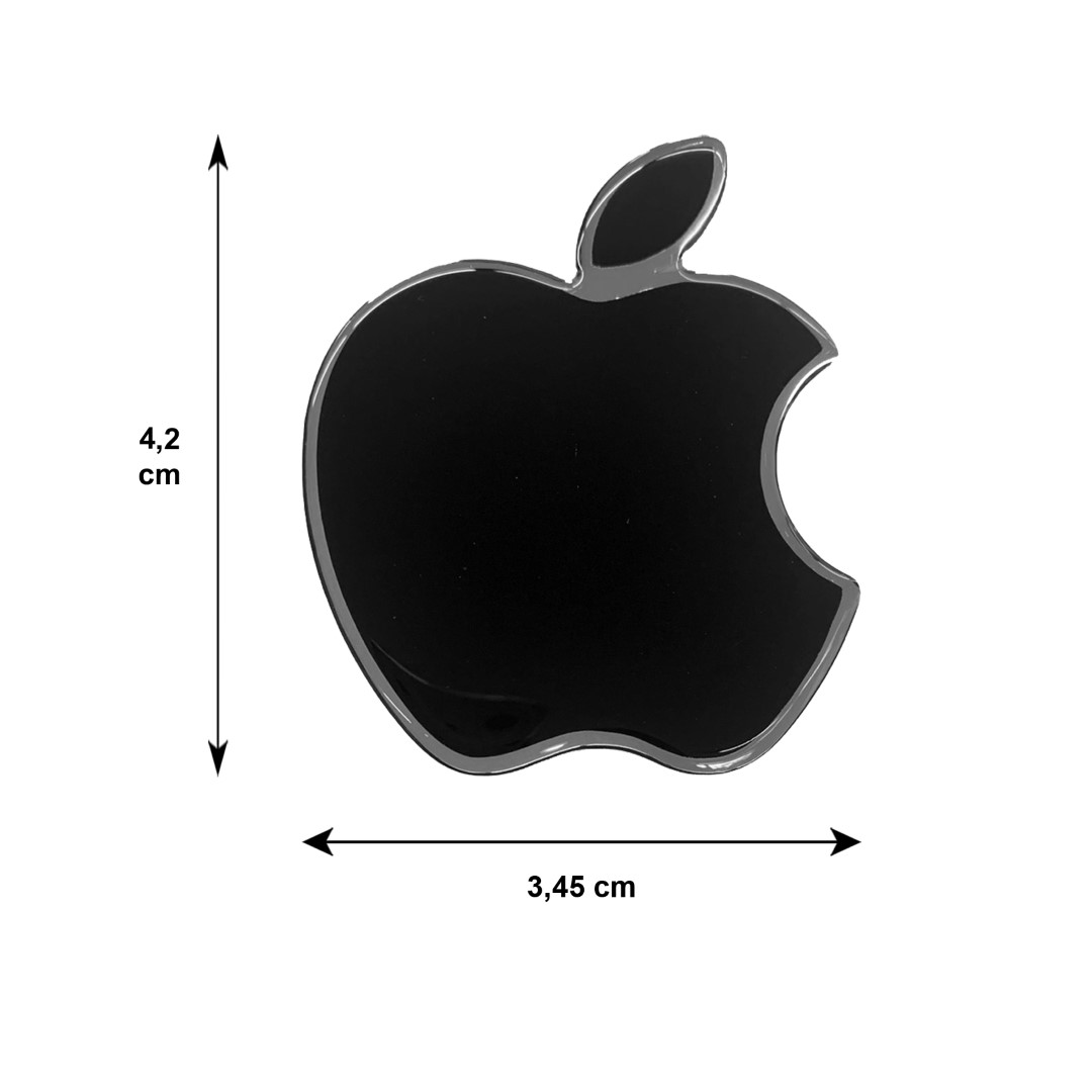 APPLE ΑΥΤΟΚΟΛΛΗΤΑ 4,2 X 3,45 cm ΜΑΥΡΟ/ΧΡΩΜΙΟ ΜΕ ΕΠΙΚΑΛΥΨΗ ΕΠΟΞΕΙΔΙΚΗΣ ΡΥΤΙΝΗΣ (ΥΓΡΟ ΓΥΑΛΙ) - 2 ΤΕΜ.