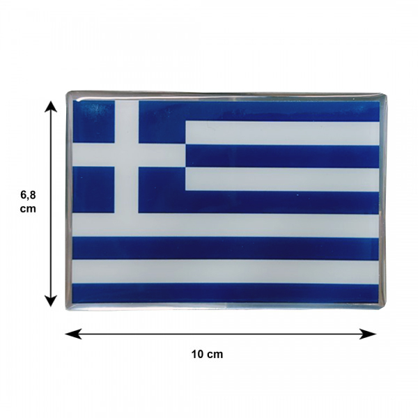 Greece Αυτοκολλητη Ελληνικη Σημαια 10 X 6,8 Cm Μπλε/λευκο/χρωμιο Με Επικαλυψη Σμαλτου- 1 Τεμ. - Thumbnail 2
