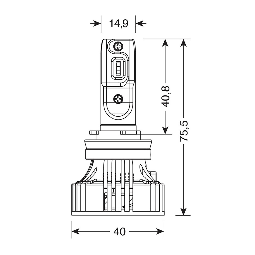 H8/H9/H11/H16 9-32V 6.500K 6.000LM 72W PGJ19-X Halo LED Serie 7 Compact 8LED Cree 2τεμ. LED Kit - Thumbnail 2