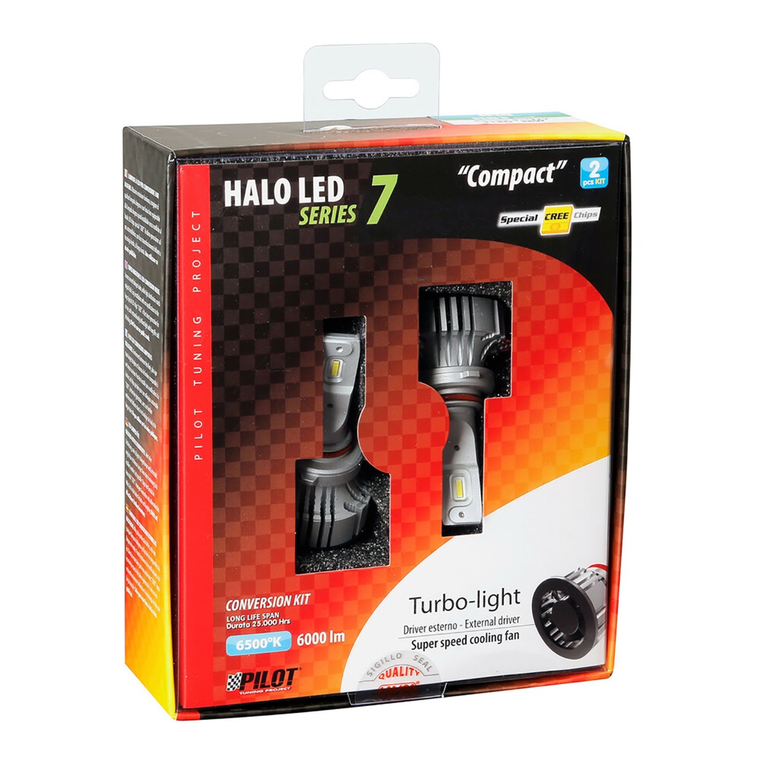 H10/HB3 9005 9-32V 6.500K 6.000LM 72W P20D Halo LED Serie 7 Compact 6LED Cree 2τεμ. LED Kit - Thumbnail 3