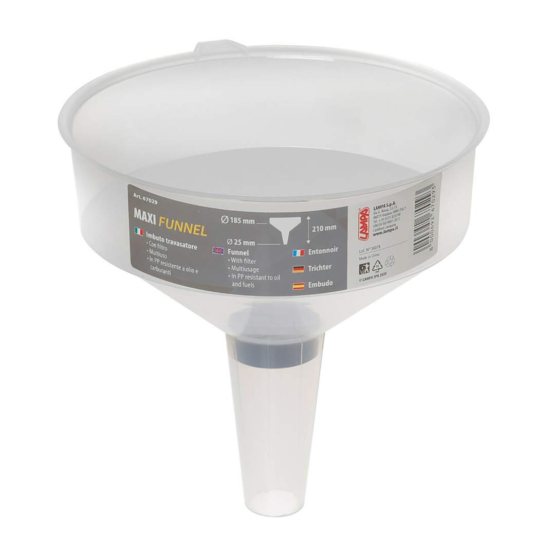 Χωνι Με Φιλτρο Maxi Funnel Για Λαδι Κινητηρα Διαμετρου 185MM Υψους 210 Και Διαμετρου Στομιου 25MM