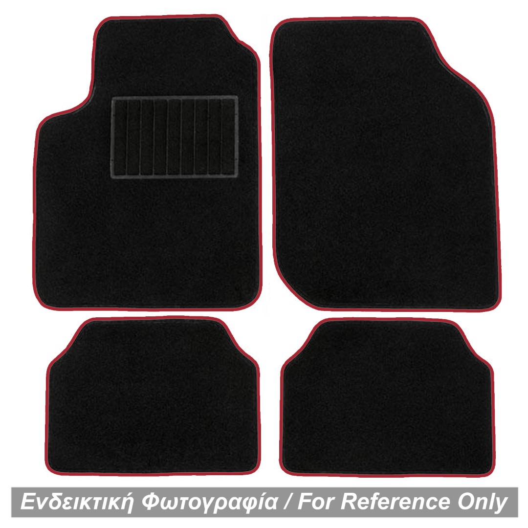 Πατακια Μοκετα Για Mazda RX-8 2003+ (μαυρο Με Κοκκινο Ρελι) - 4 Τεμ.