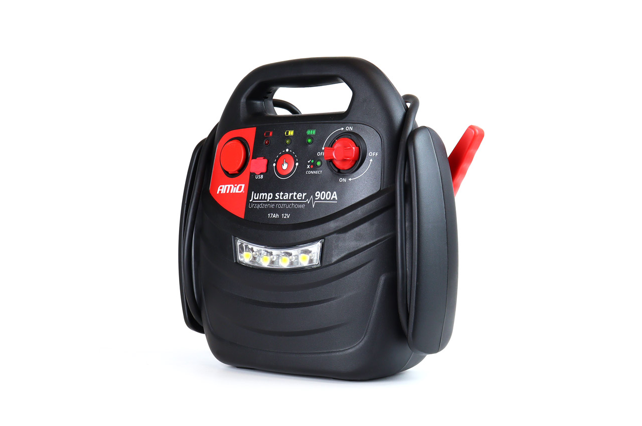 AMIO - Εκκινητης Μπαταριας Starter 4 Σε 1 17AH 12V Dc 300A (700A Max) 250PSI Με Κομπρεσερ Αερα / Μανομετρο / 3 LED / 2 Πριζες 12V / 1 Θυρα Usb 5V 2,1A Sena Για Βενζινη Και Diesel - 1 Τεμ. (02523/AM) - Thumbnail 3