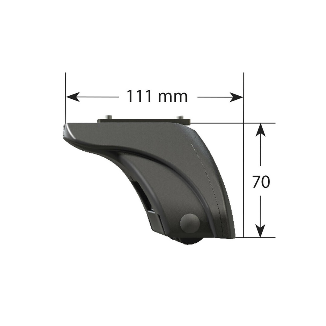 Στανταρ Ποδι Με Καπακια Και Κλειδαρια  Evos Lp Low Profile (111X 70MM ) Χαμηλο Προφιλ NORDRIVE - 4 Τεμ. - Thumbnail 3