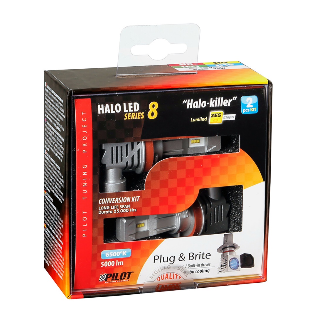 H8 / H9 / H1 1 / H16 Λαμπα 9-32V 6.500K 5.000LM 50W PGJ19-X Halo LED Serie 8 Halo-killer 6LED Zes LED Kit - 2 Τεμ. - Thumbnail 3