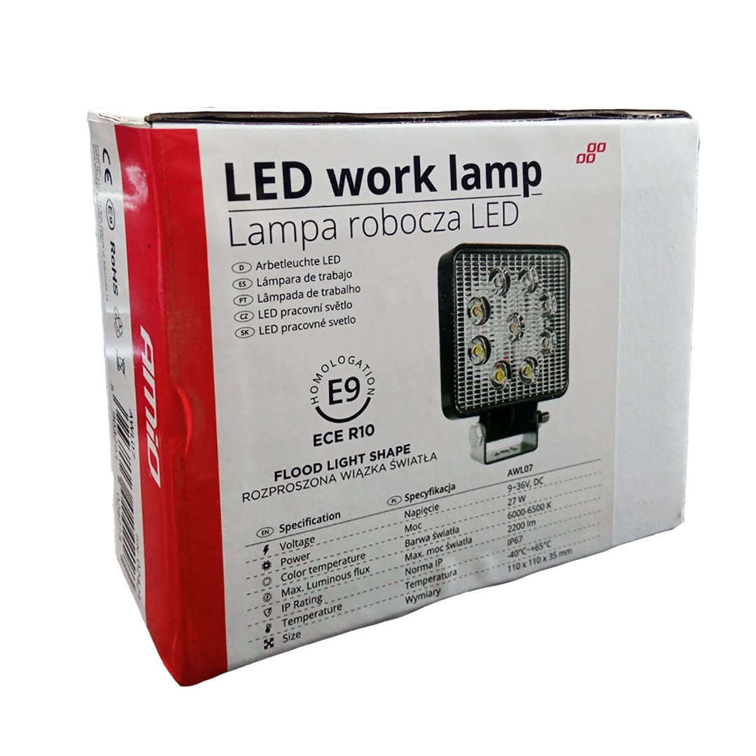 AMIO - Προβολεας Εργασιας Working Lamp Flood 9LED 3030 9-36V 2160LM 6000K 110X110MM AWL07 – 1 Τεμ. (02421/AM) - Thumbnail 6