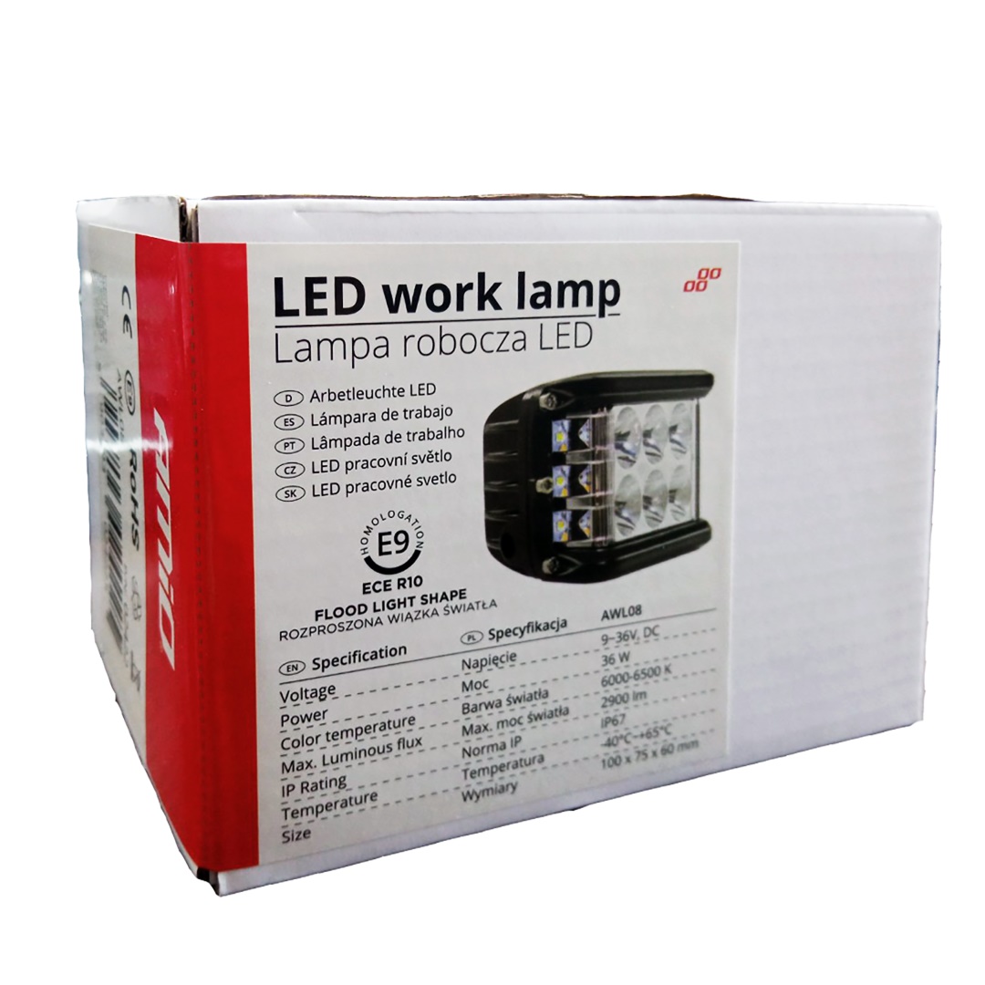 AMIO - Προβολεας Εργασιας Working Lamp 12LED 3030 9-36V 2880LM 6000K 110X75MM AWL08 – 1 Τεμ. (02422/AM) - Thumbnail 5