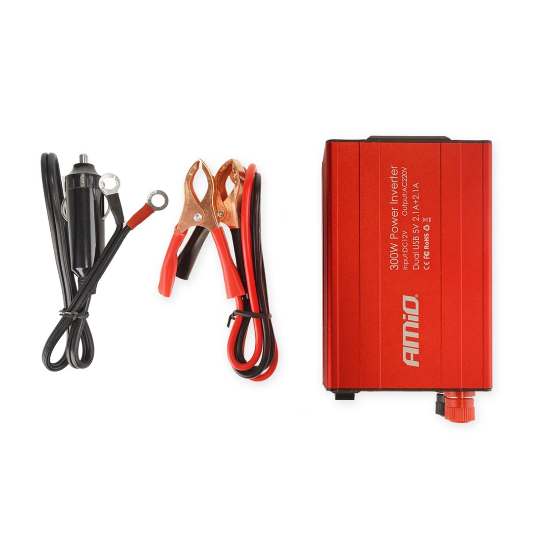 AMIO - Inverter 12-230V MAX300W-PEAK600W +2USB PI03 – 1 Τεμ. (02470/AM) - Thumbnail 4
