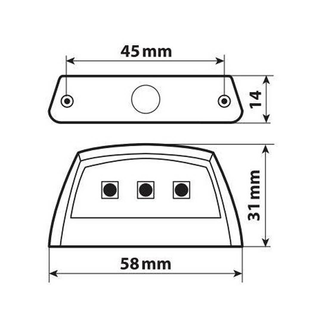 Φως Πινακιδας (πλαφονιερα) Moto E-lon 12V 3LED Smd 58X31MM Λευκο Φως/μαυρο Χρωμα 1τεμ - Thumbnail 5